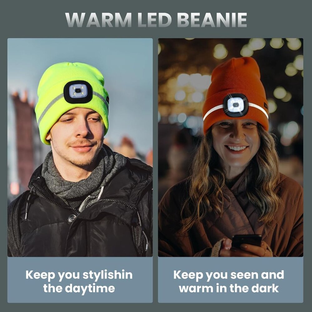Reflective Stripe Led Beanie With The Light Winte… - image 5